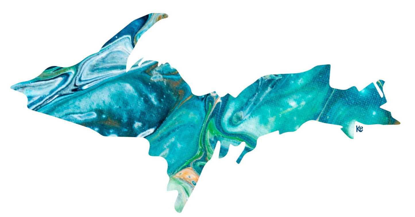 Sticker Upper Peninsula Teal 3x1.5