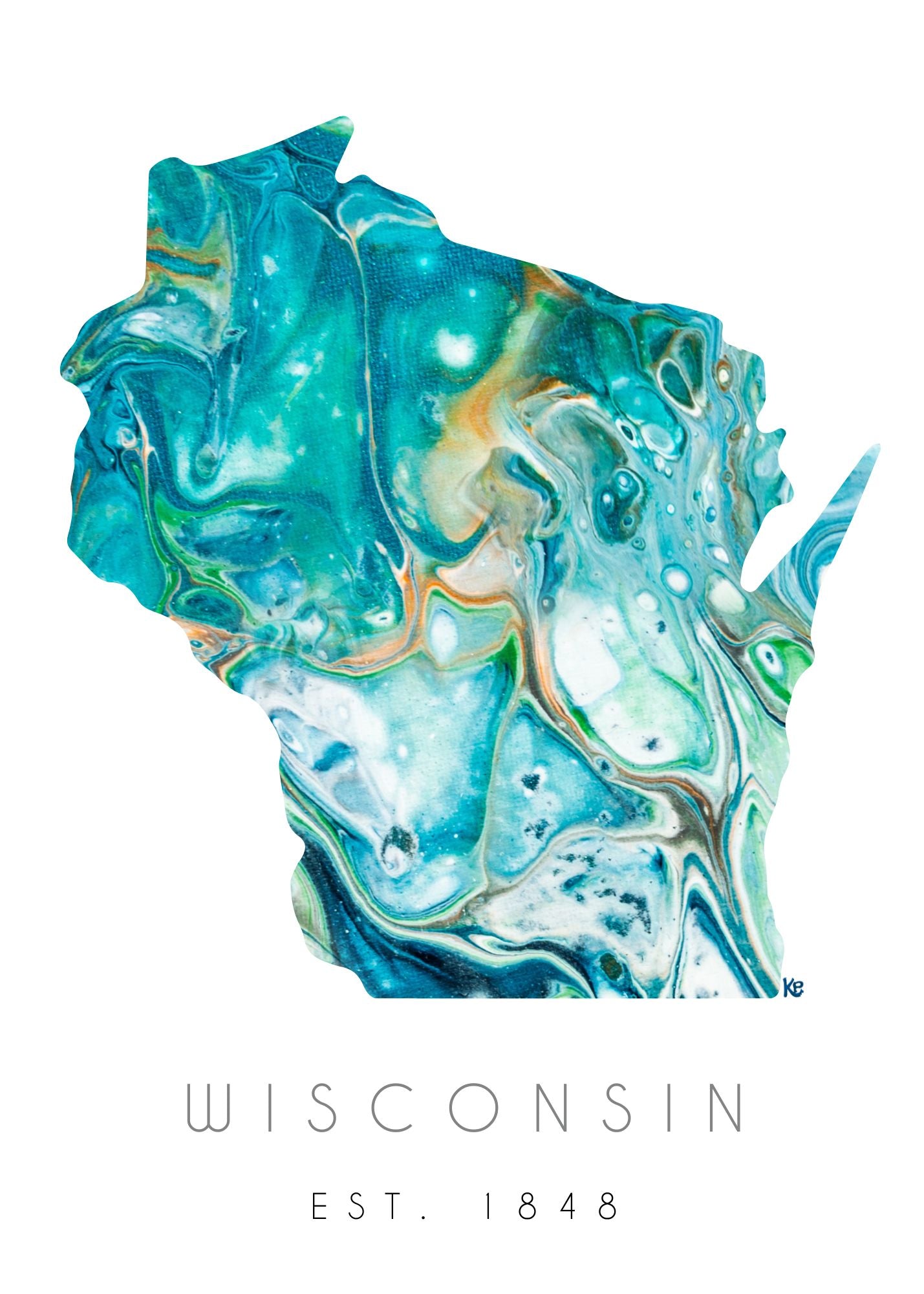 Card Wisconsin Teal 5x7