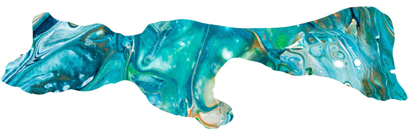 Sticker Madeline Island Teal 3.25x1.5