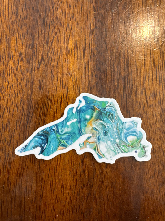 Sticker Lake Superior Teal 3.25X1.5