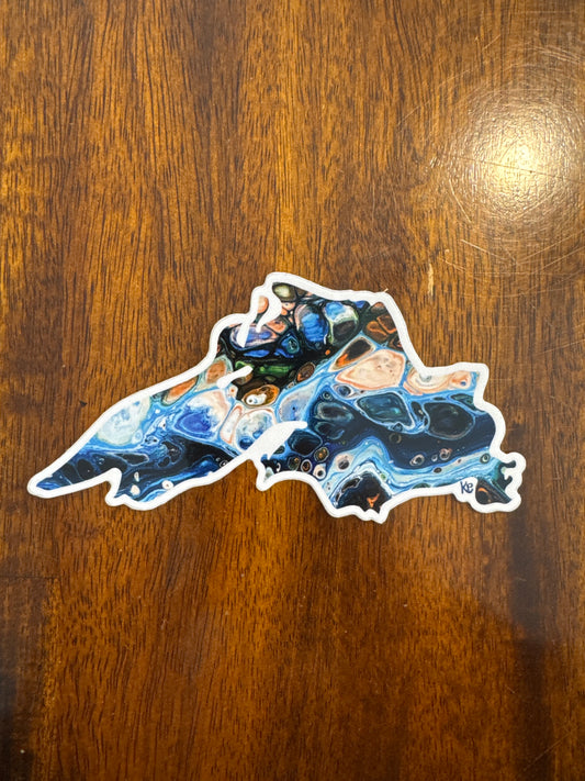 Sticker Lake Superior Blue Agate Sticker 5.5x3