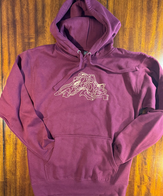 Hoodie Lake Sup Burgundy