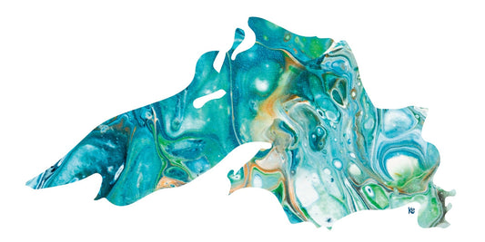 Sticker Lake Superior Teal 3.25X1.5