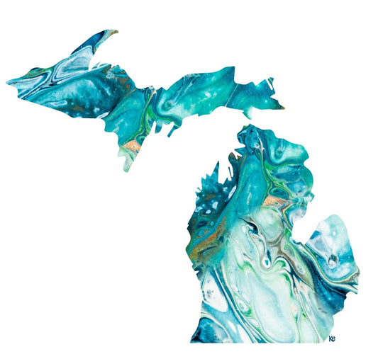 Sticker Michigan Teal 3x3