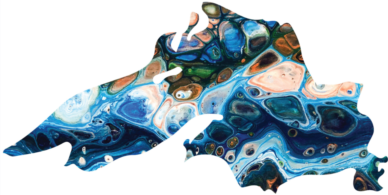 Sticker Lake Superior Blue Agate Sticker 5.5x3