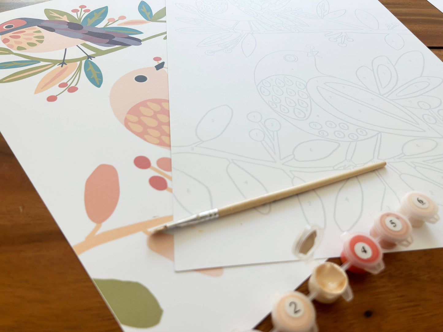Birds on a Branch Meditative Art Paint by Number Kit: Kit + Frame