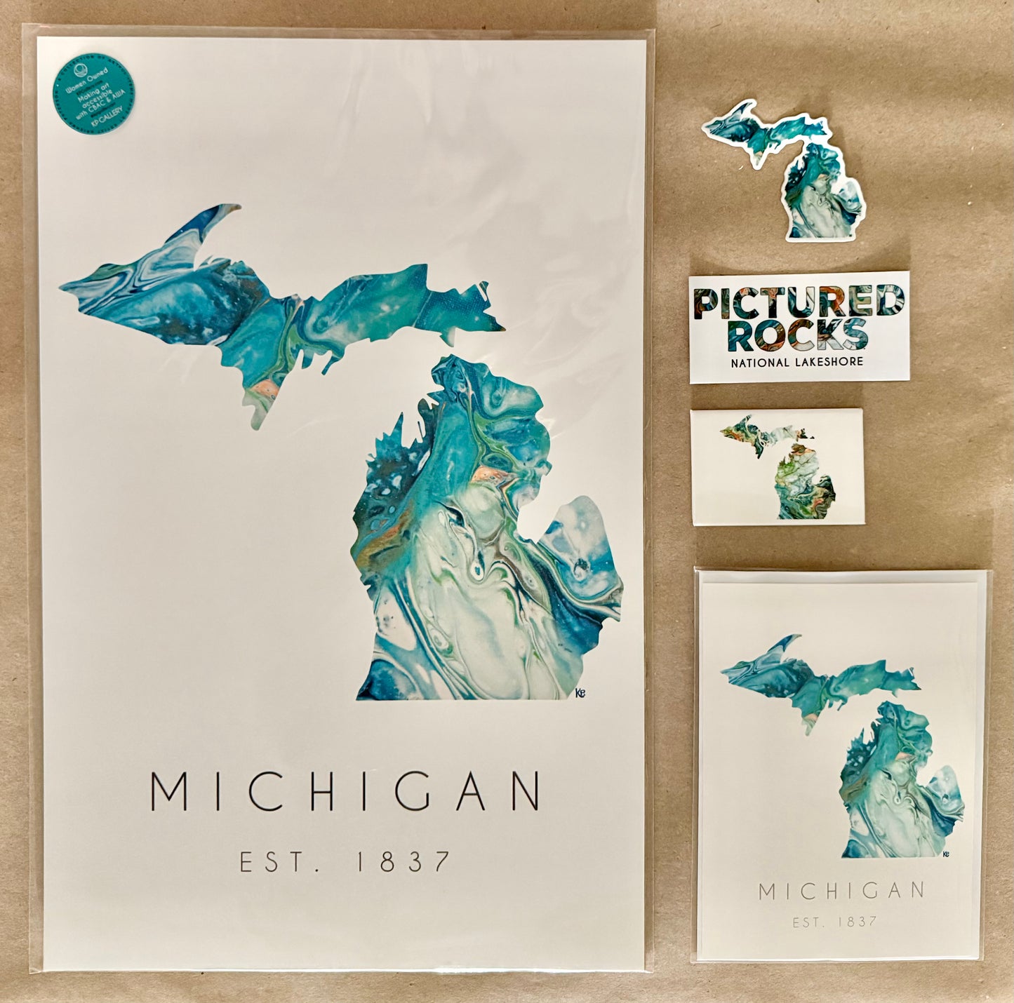 Print Michigan State in Teal 11 x 17