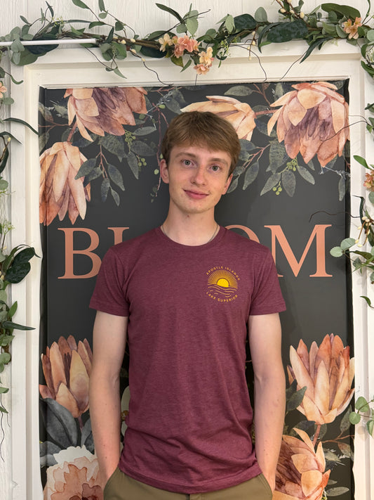 Unisex T- Shirt Sun Wave Island Maroon