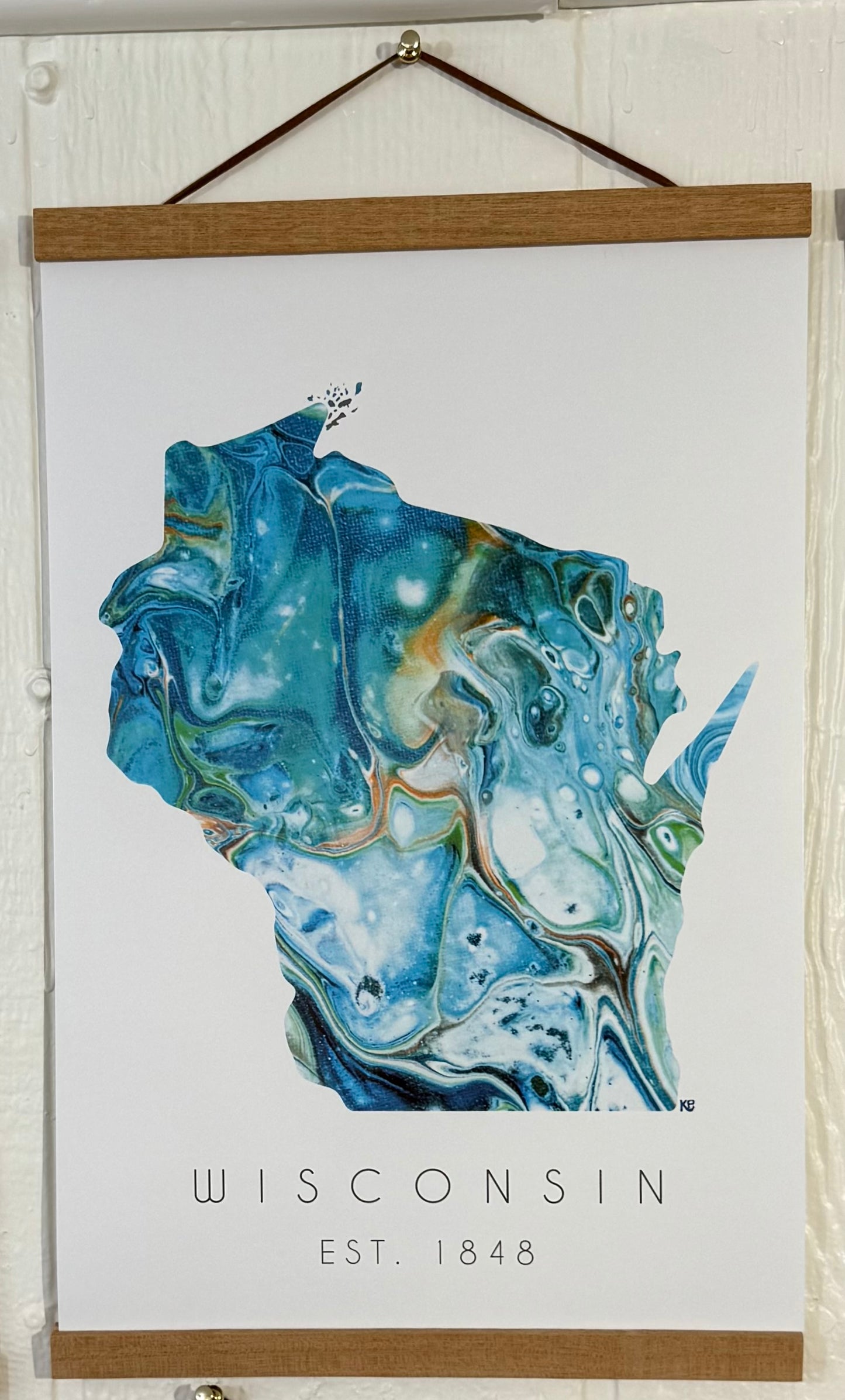 Print Wisconsin in Teal 11 x 17