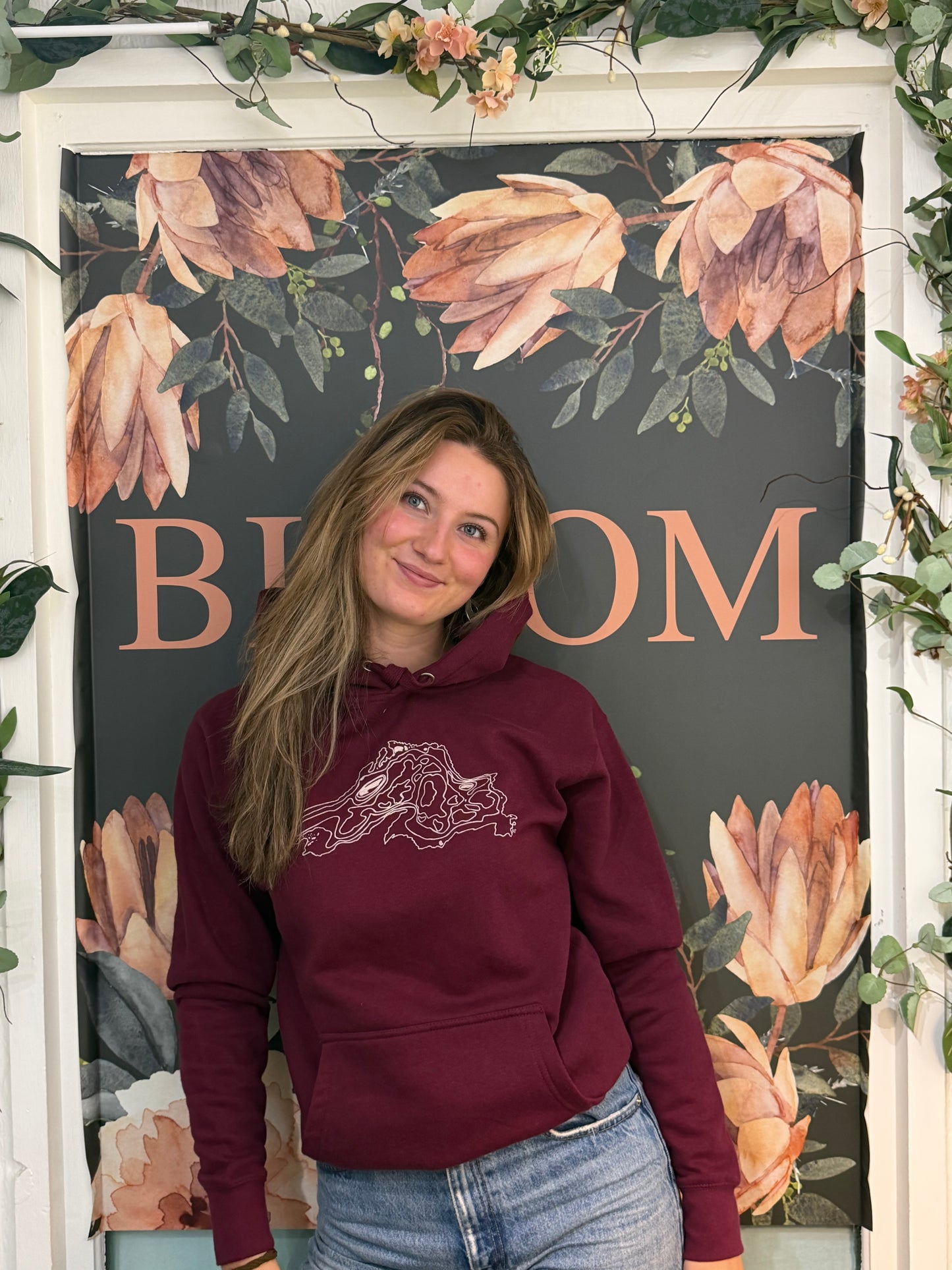 Unisex Hoodie Lake Sup Burgundy