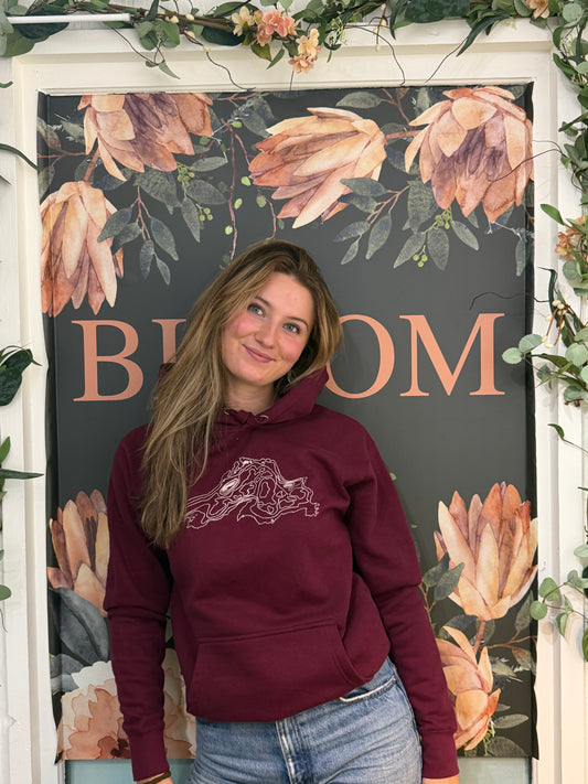 Unisex Hoodie Lake Sup Burgundy