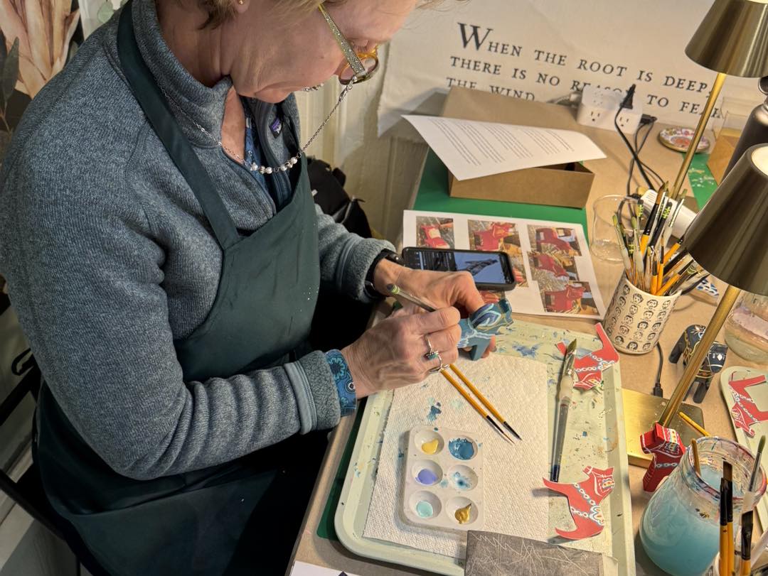Private Class up to 6 people: Paint Your Own Dala Horse