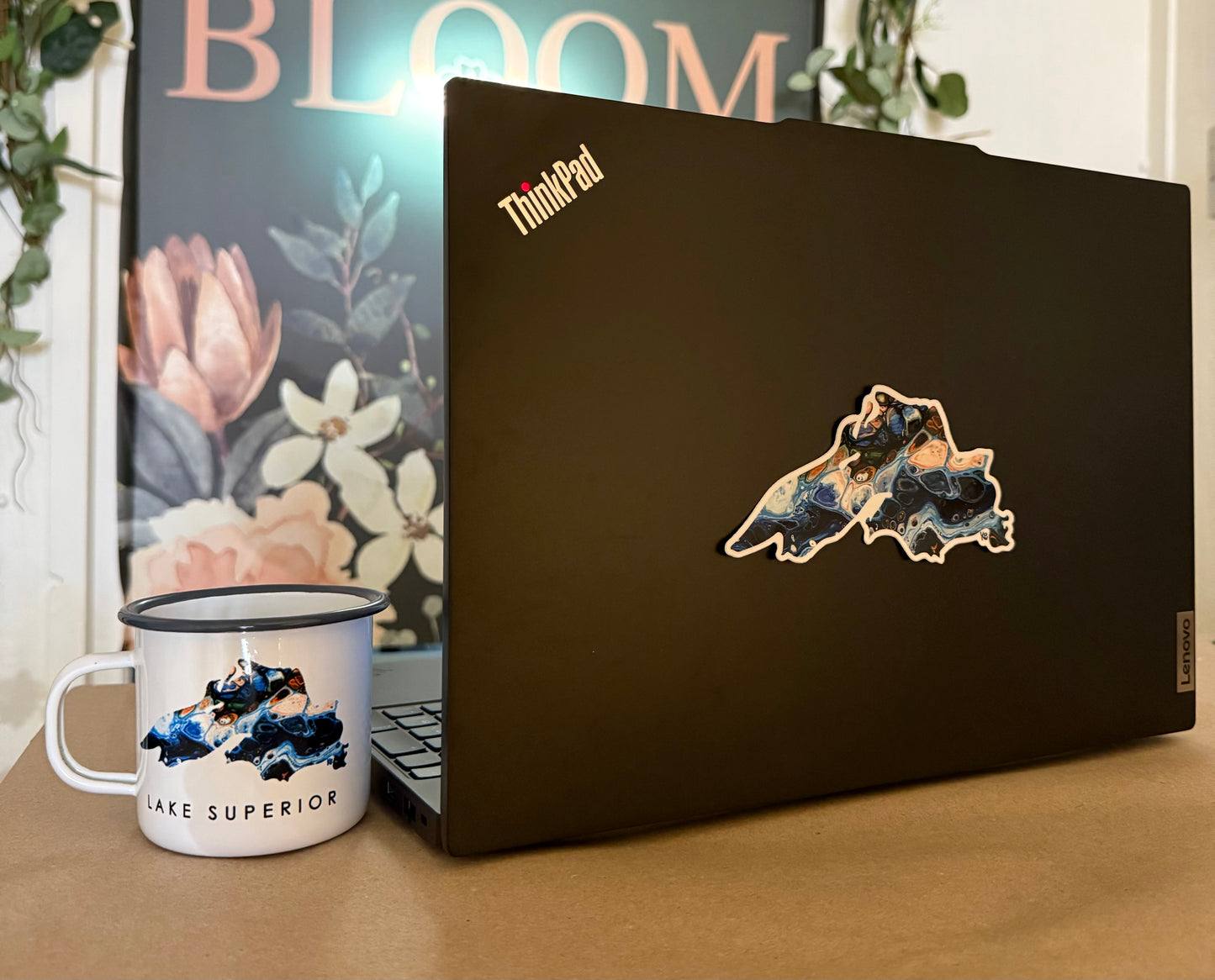 Sticker Lake Superior Blue Agate Sticker 5.5x3