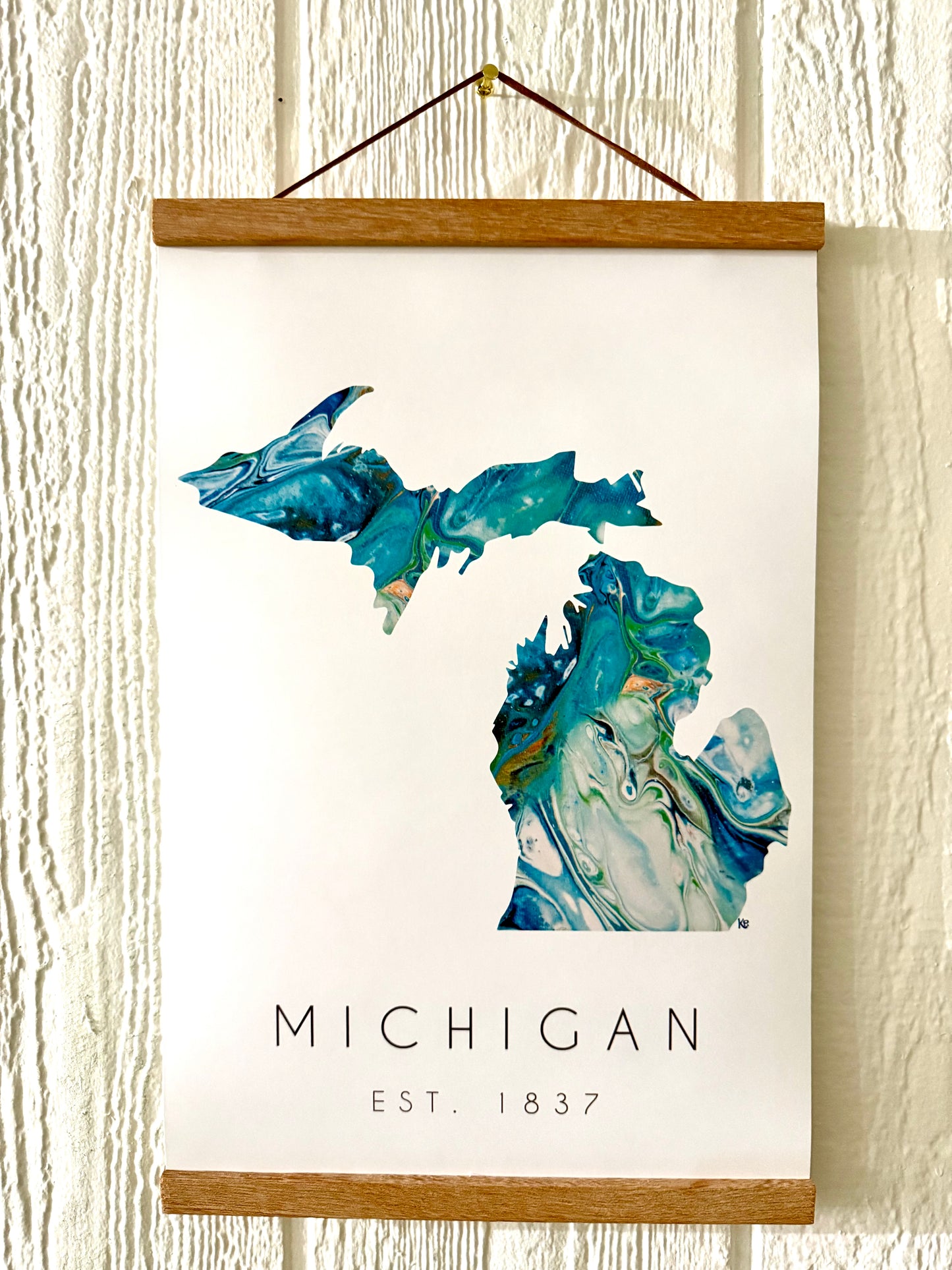 Print Michigan State in Teal 11 x 17