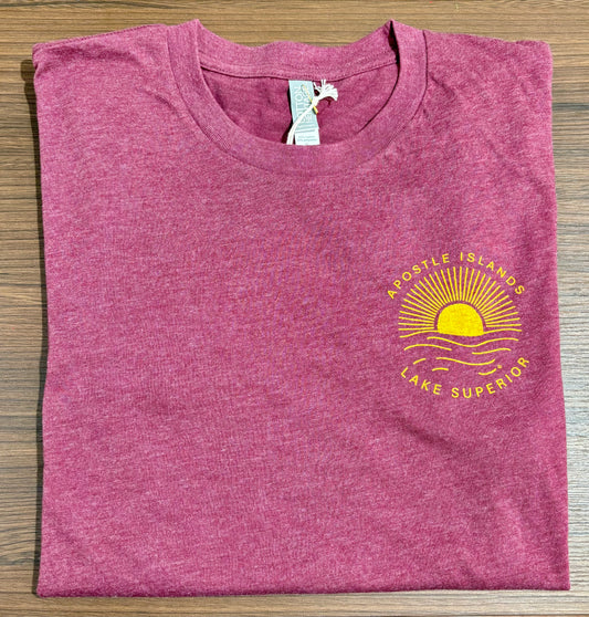 T- Shirt Sun Wave Island Maroon