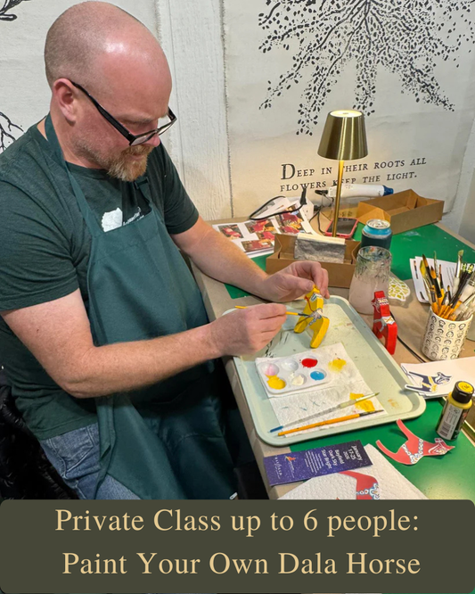 Private Class up to 6 people: Paint Your Own Dala Horse